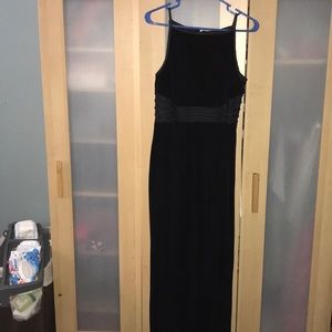 Velvet long black dress